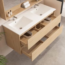 Laulea 1200mm Wall Hung Double Vanity with Ceramic Countertop